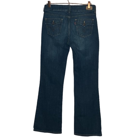 Vintage 00s Y2K Levi's 10 Slender Bootcut 526 Dark Wash Back Flap Pocket Jeans - Picture 2 of 4